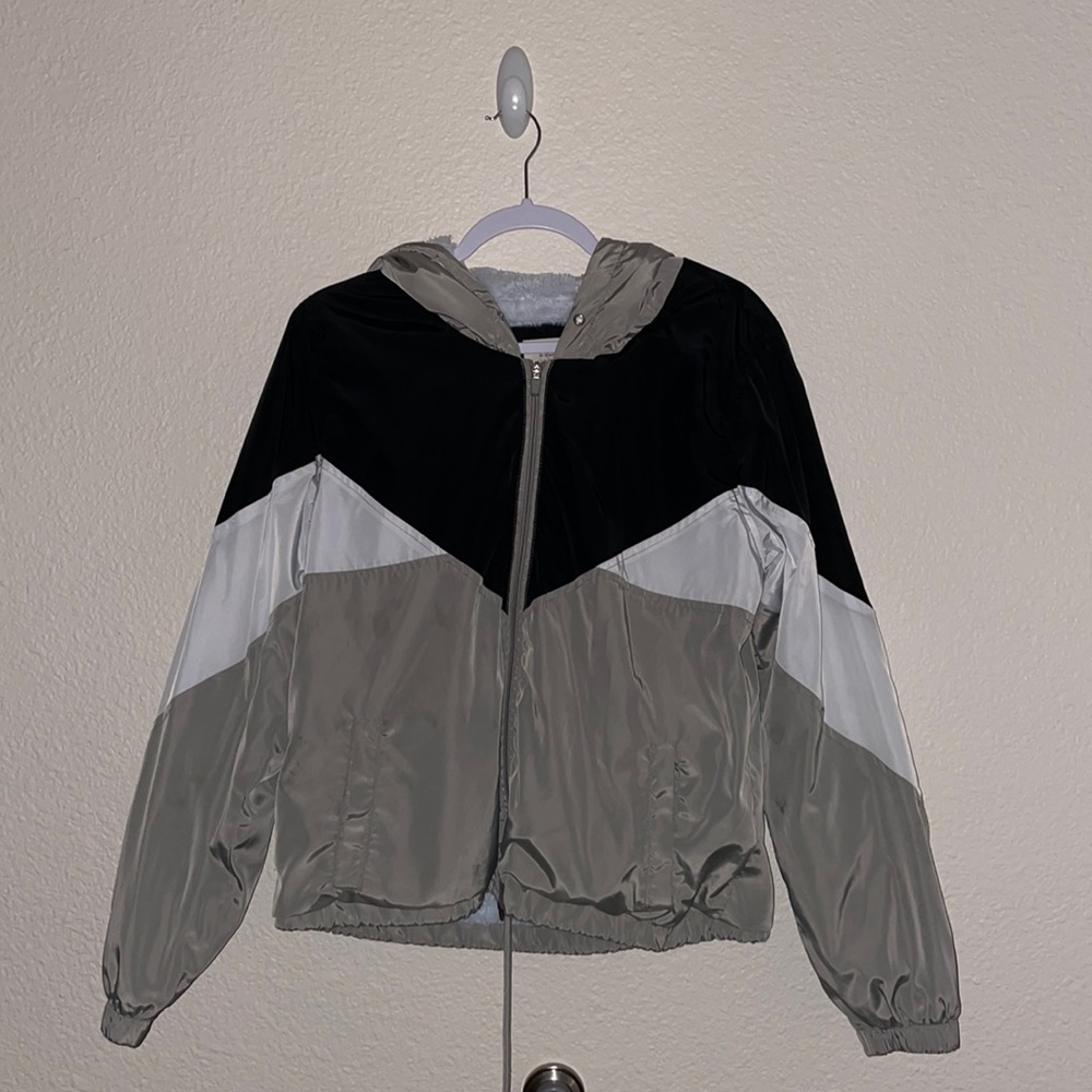 Color block zip up
